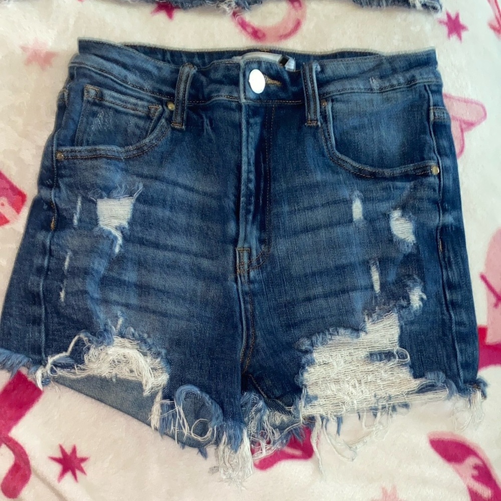 Risen Distressed Denim Shorts